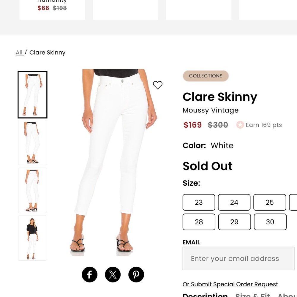 NWT Moussy Vintage Clare in White